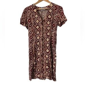 Caroline Wells Collection Vintage 90s‎ Patterned T-Shirt Dress Size 10